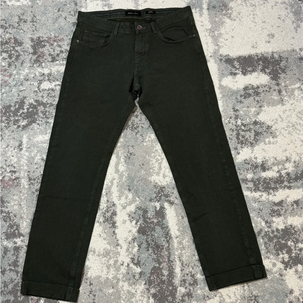 Massimo Dutti Men's Forest Green Slim Jeans - Picture 1 of 4